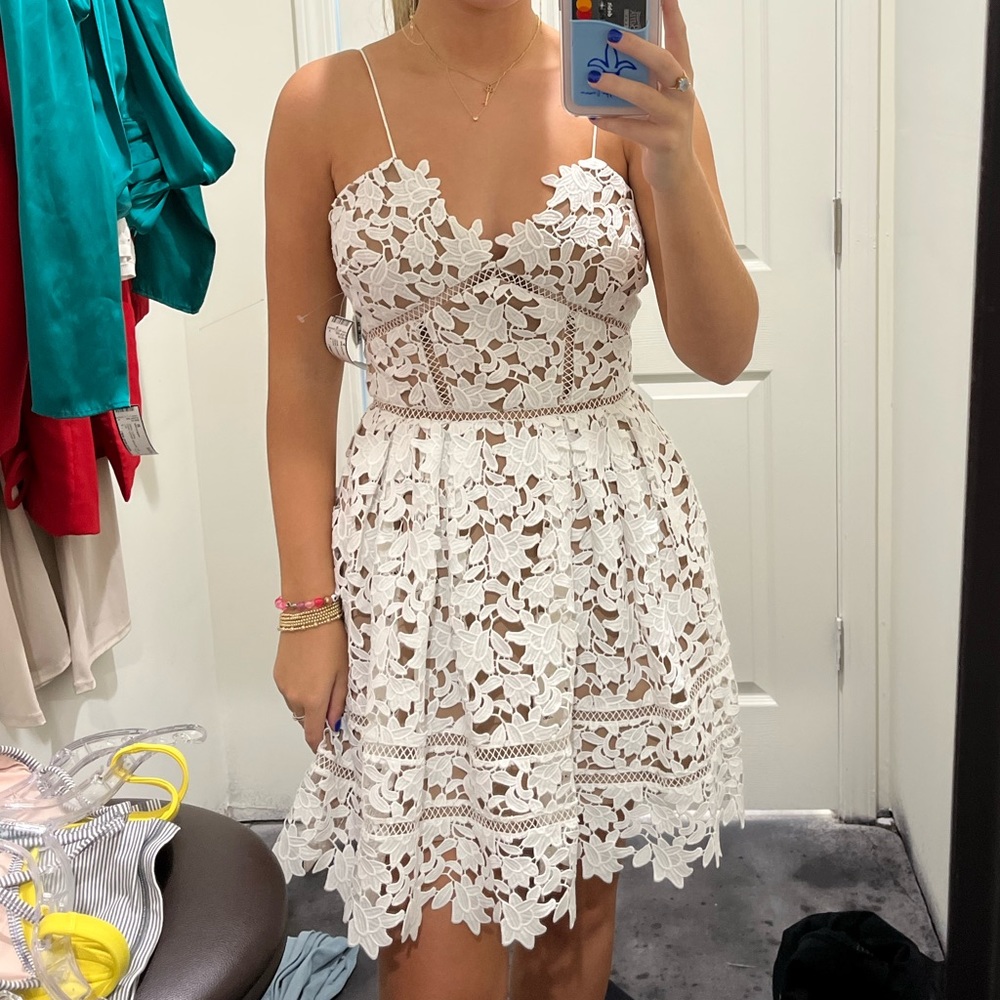Self Portrait White Lace Mini Azalea Dress